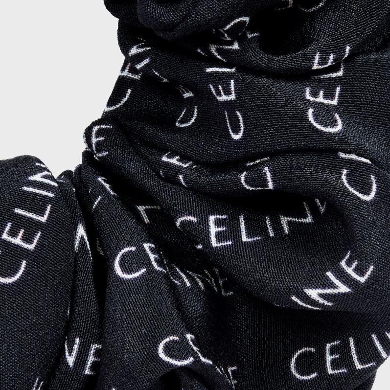 CELINE Kvinder scrunchy rayure i silke og messing med guldfinish F44FV1233 tilbehør guld/sort