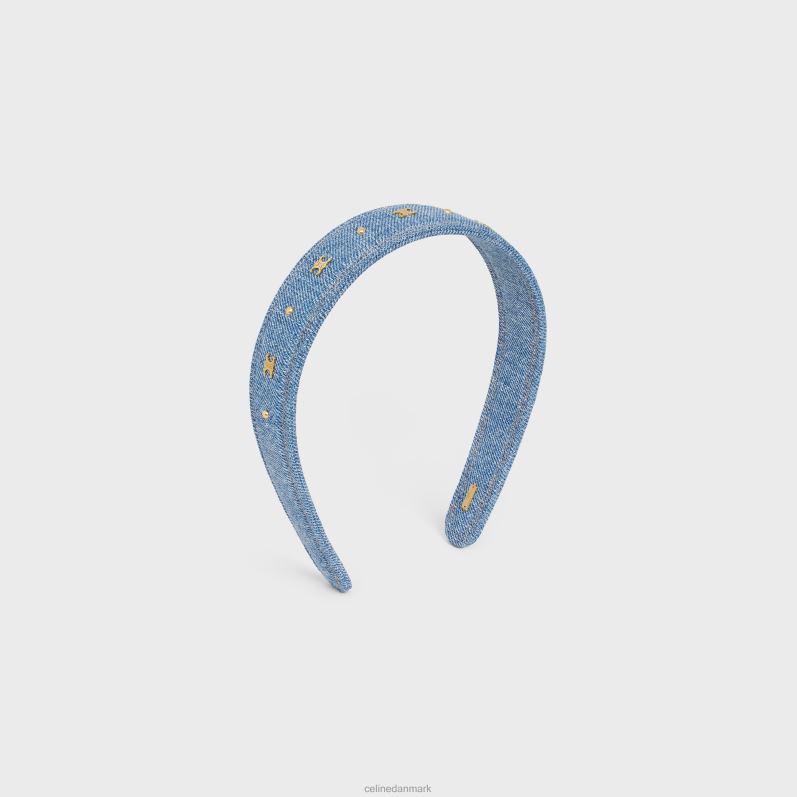 CELINE Kvinder triomf pandebånd i bomuld og messing med guldfinish F44FV1250 tilbehør blå/guld