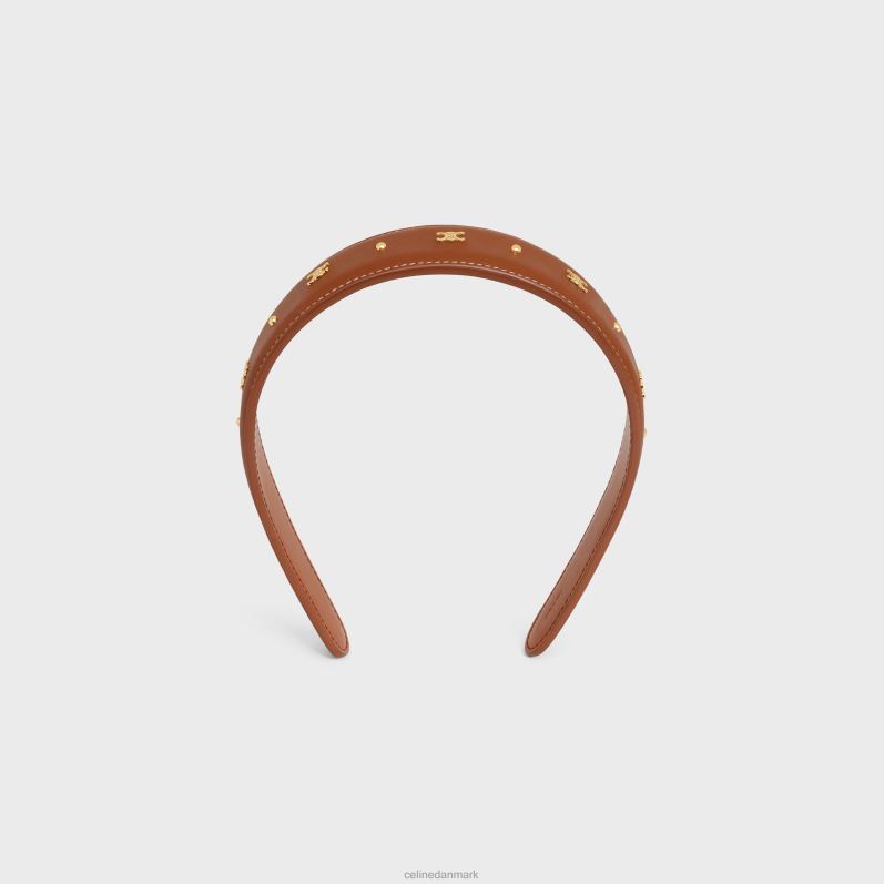 CELINE Kvinder triomf pandebånd i kalveskind & messing med guldfinish F44FV1246 tilbehør tan/guld