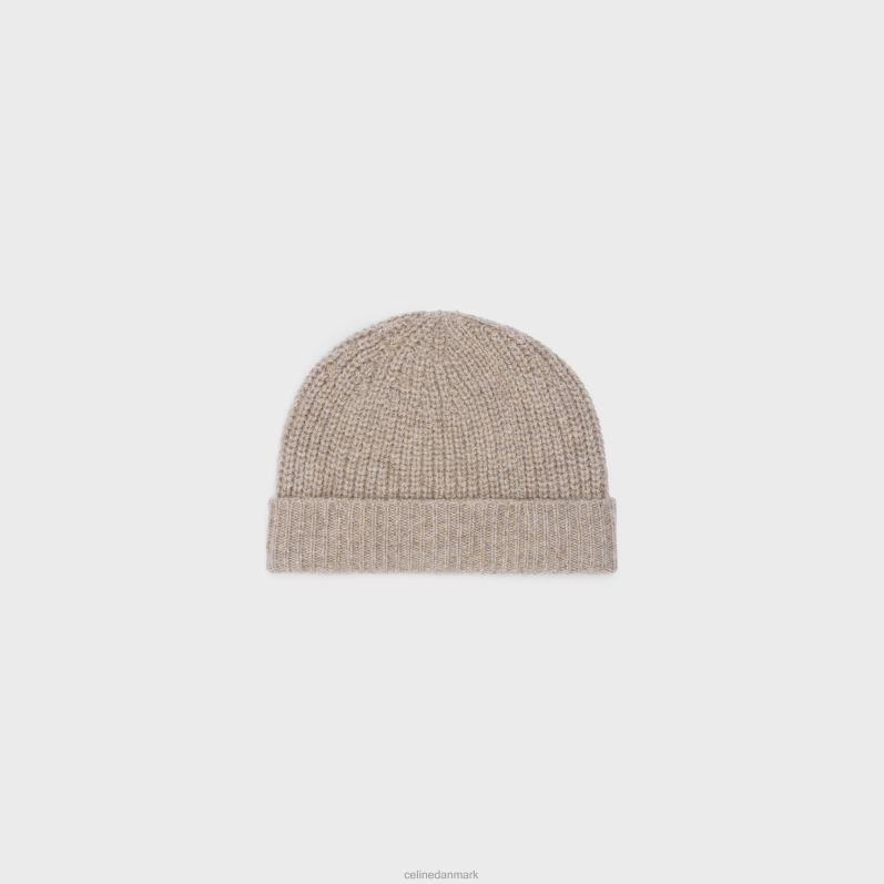 CELINE Kvinder triomphe beanie i sømløs kashmir F44FV1173 tilbehør sand