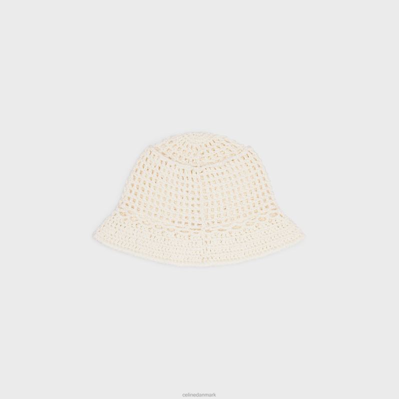 CELINE Kvinder triomphe cloche hue i hæklet bomuld F44FV1225 tilbehør off white