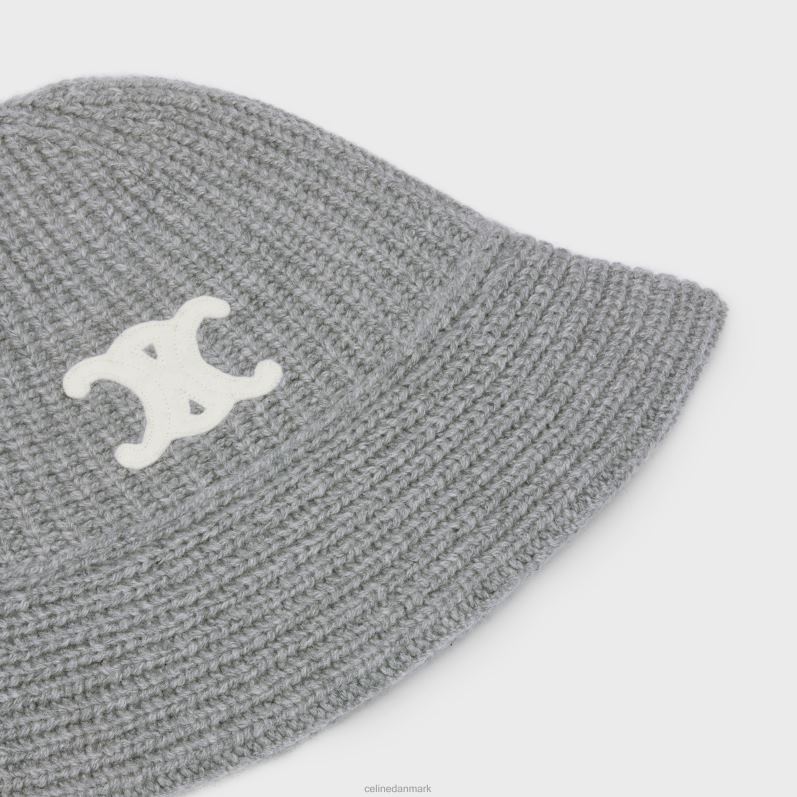 CELINE Kvinder triomphe cloche hue i kashmir F44FV1170 tilbehør mellemgrå