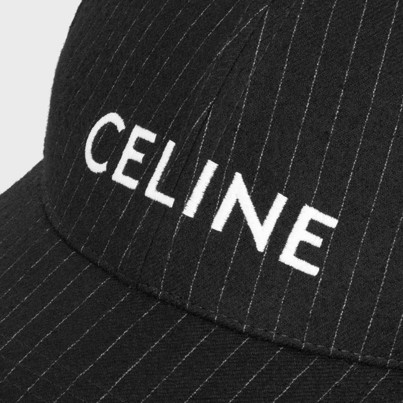 CELINE Mænd baseballkasket i stribet flannel F44FV2242 tilbehør noir/craie