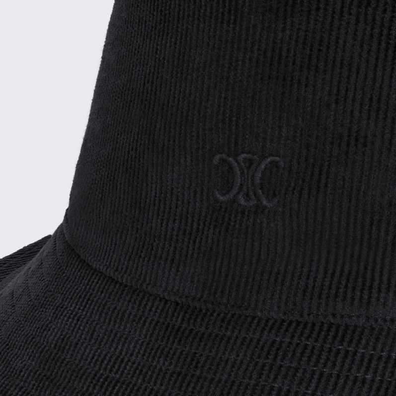 CELINE Mænd mini triomphe bøttehat i fløjlsbuk F44FV2182 tilbehør sort