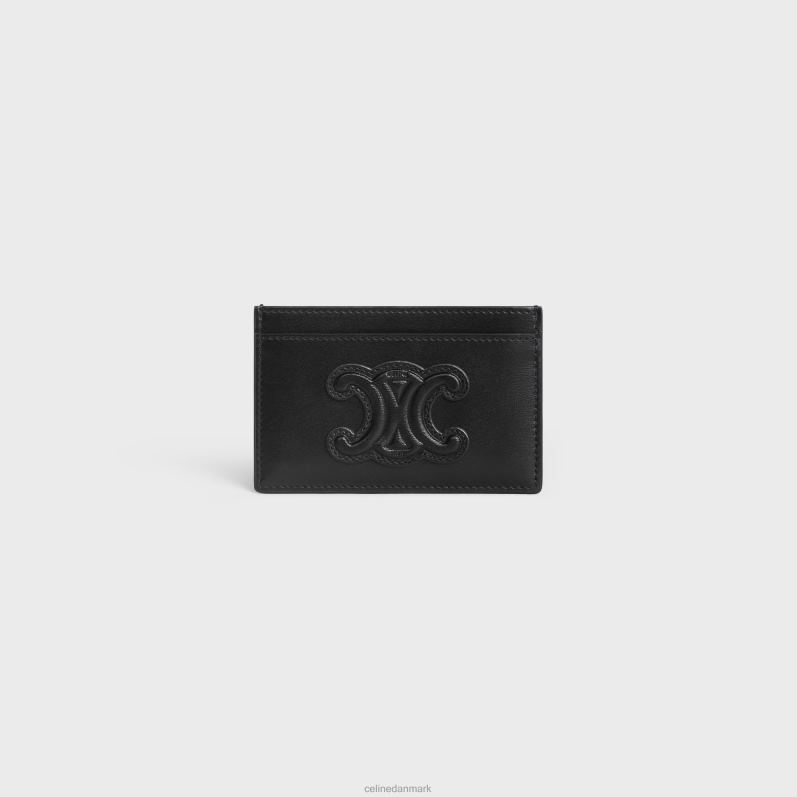 CELINE Kvinder kortholder cuir triomphe i skinnende kalveskind F44FV429 tilbehør sort