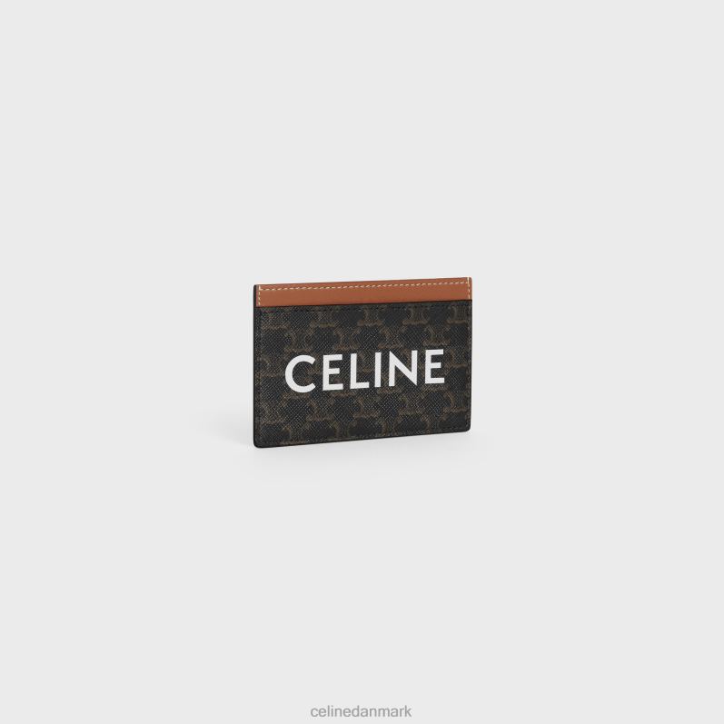 CELINE Kvinder kortholder i triomflærred med print F44FV491 tilbehør tan