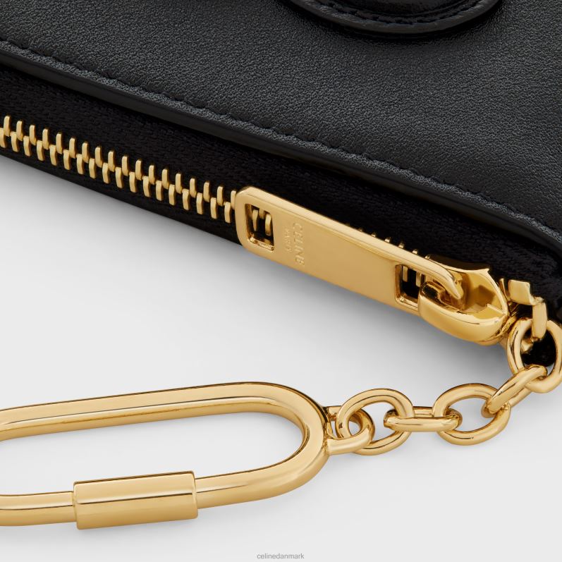 CELINE Kvinder mønt- og kortpung cuir triomphe i glat kalveskind F44FV495 tilbehør sort