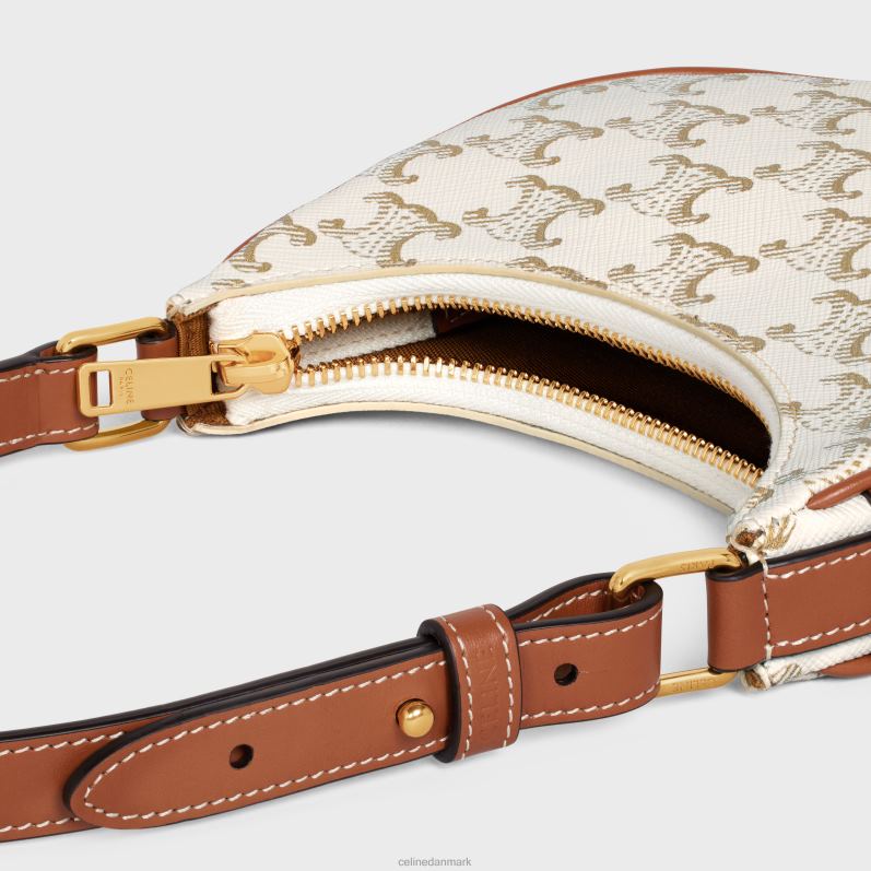 CELINE Kvinder mini ava i triomphe canvas & kalveskind F44FV385 tilbehør hvid/tan