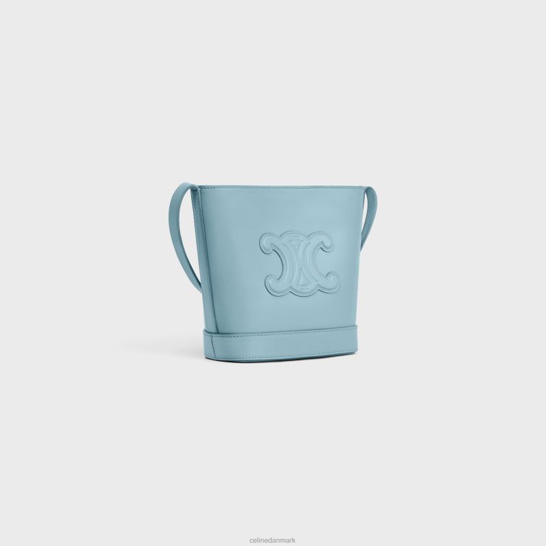 CELINE Kvinder mini bucket cuir triomphe i glat kalveskind F44FV380 tilbehør californien blå