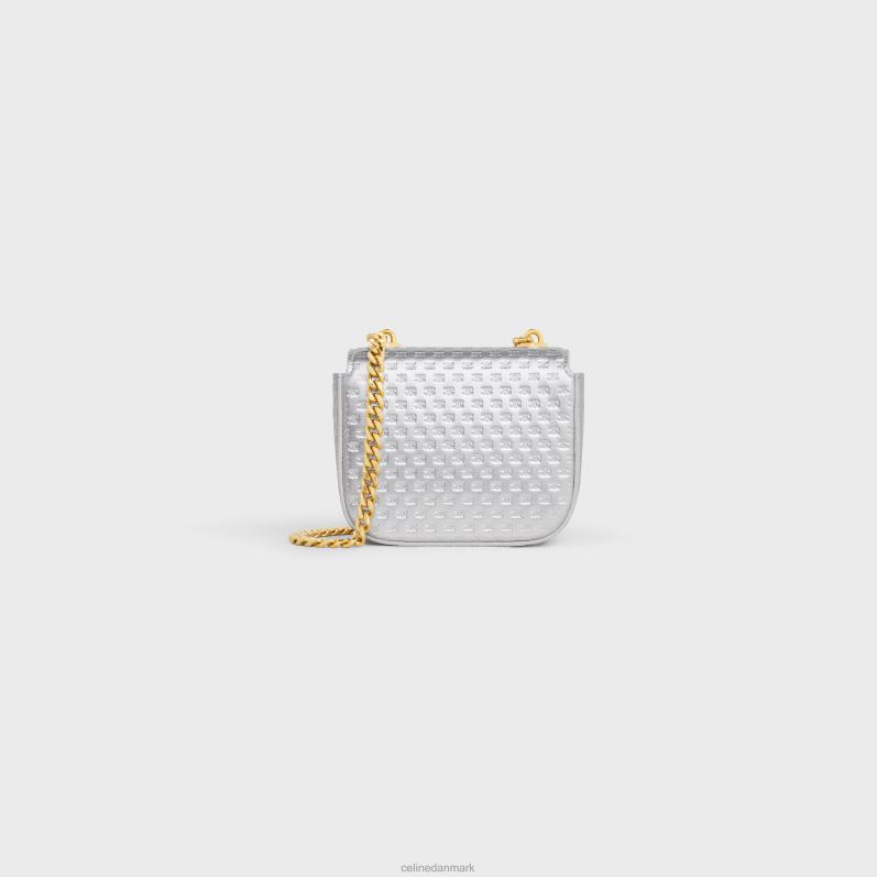 CELINE Kvinder mini kæde claude i lamineret kalveskind præget triomf F44FV333 tilbehør sølv