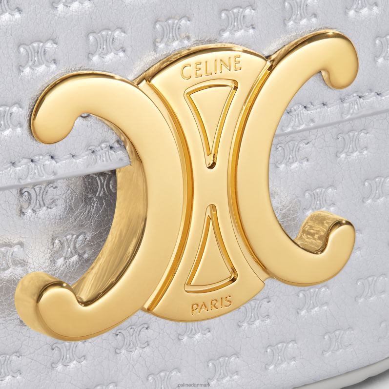 CELINE Kvinder mini kæde claude i lamineret kalveskind præget triomf F44FV333 tilbehør sølv