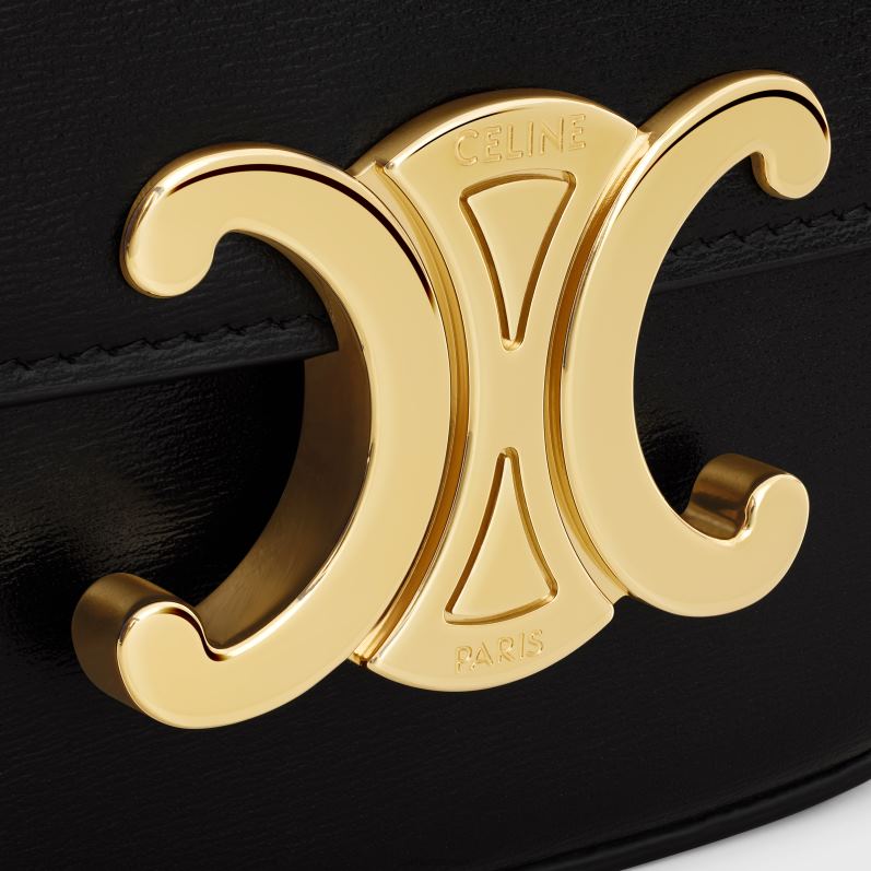 CELINE Kvinder mini kæde claude i skinnende kalveskind F44FV332 tilbehør sort