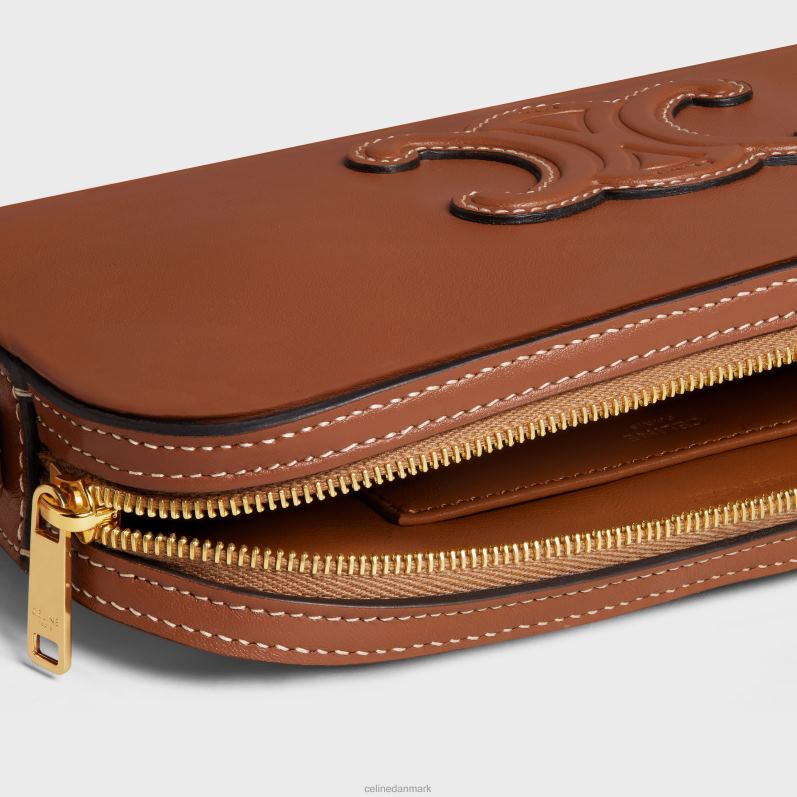 CELINE Kvinder mini kamera skuldertaske cuir triomphe i glat kalveskind F44FV378 tilbehør tan