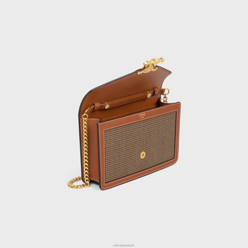 CELINE Kvinder pung på kæde margo i pied de poule tekstil & kalveskind F44FV356 tilbehør flerfarvet