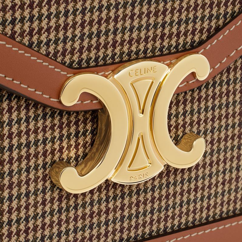 CELINE Kvinder pung på kæde margo i pied de poule tekstil & kalveskind F44FV356 tilbehør flerfarvet