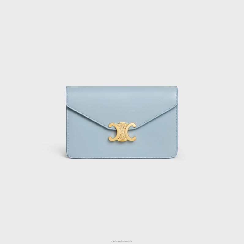 CELINE Kvinder pung på kæde margo i skinnende kalveskind F44FV316 tilbehør svag blå