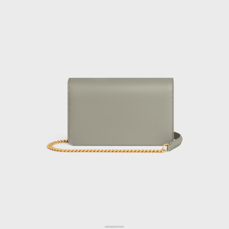 CELINE Kvinder pung på kæde margo i skinnende kalveskind F44FV349 tilbehør grønt ler