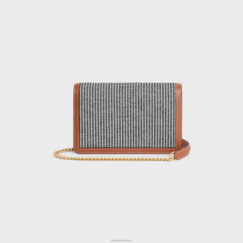 CELINE Kvinder pung på kæde margo i stribet tekstil & kalveskind F44FV357 tilbehør antracit