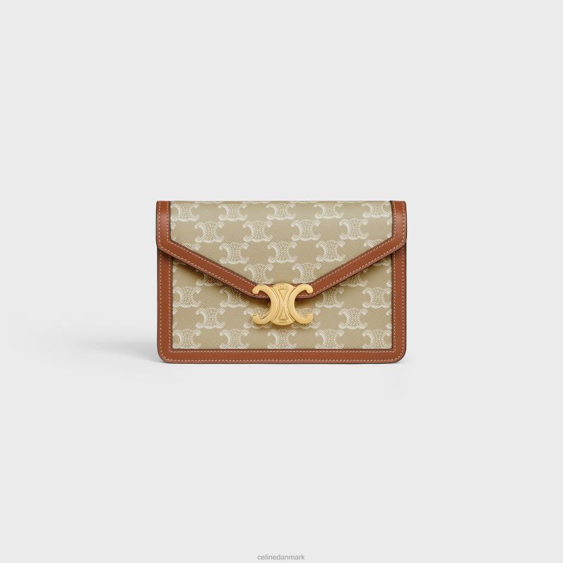 CELINE Kvinder pung på kæde margo i triomphe canvas & kalveskind F44FV351 tilbehør grege