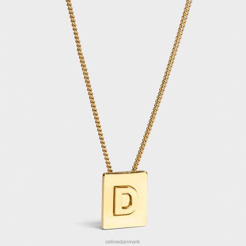 CELINE Kvinder alfabet d halskæde i messing med finish F44FV1327 tilbehør guld