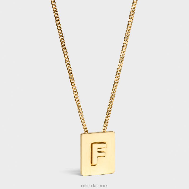 CELINE Kvinder alfabet f halskæde i messing med finish F44FV1329 tilbehør guld