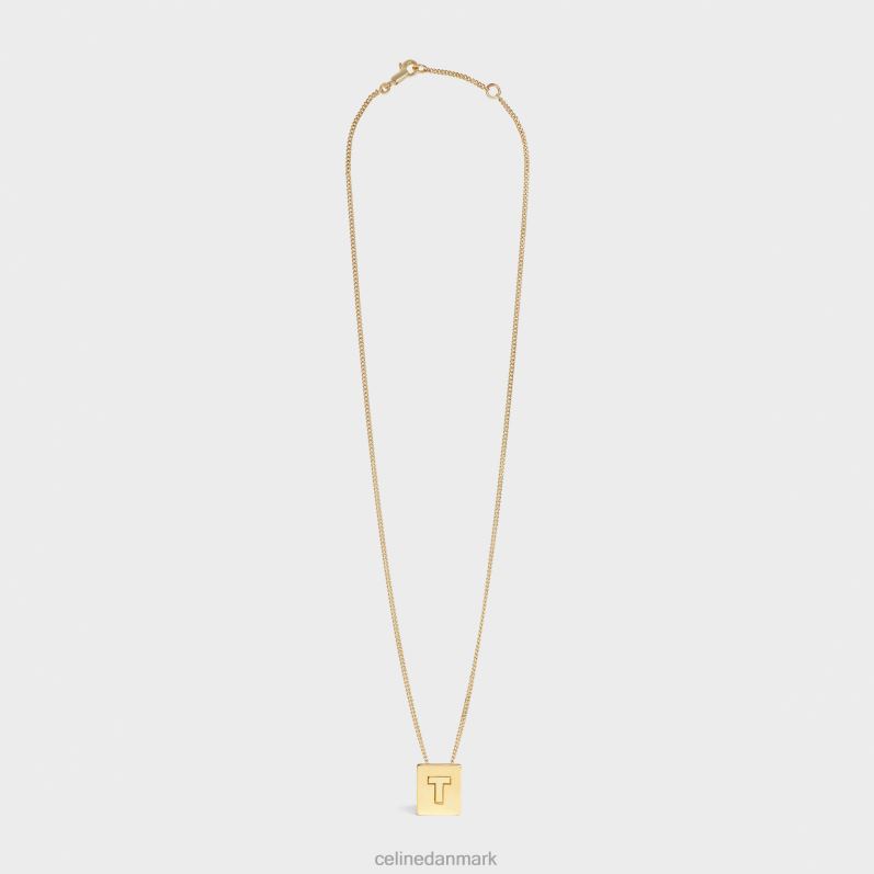 CELINE Kvinder alfabet t halskæde i messing med finish F44FV1343 tilbehør guld