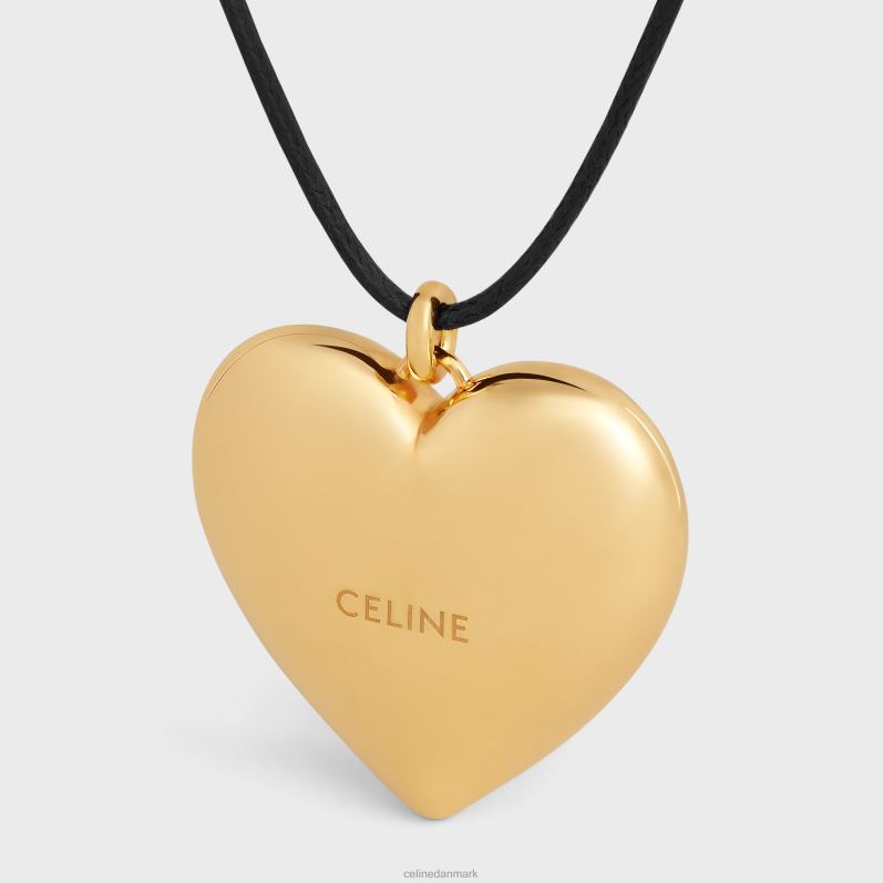 CELINE Kvinder coeur triomphe halskæde i messing med guldfinish og bomuld F44FV1255 tilbehør guld/sort