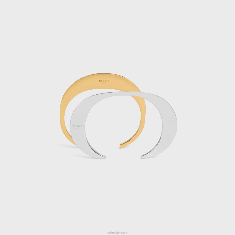 CELINE Kvinder danner abstraites sæt med 2 manchetter i messing med guld & rhodium finish F44FV1372 tilbehør guld Sølv