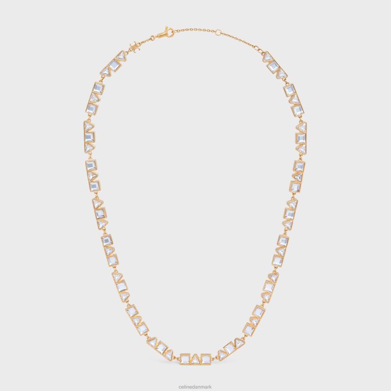 CELINE Kvinder geometrisk halskæde i messing med finish & strass F44FV1265 tilbehør guld