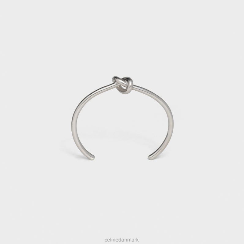 CELINE Kvinder knude ekstra tyndt armbånd i messing med rhodium finish F44FV1368 tilbehør sølv