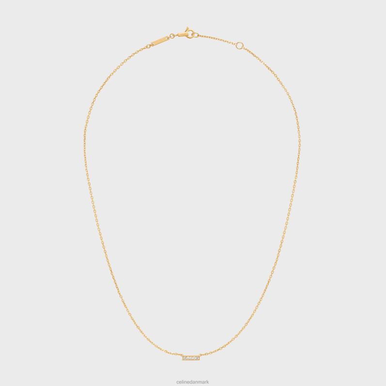 CELINE Kvinder linje halskæde i diamanter F44FV1394 tilbehør gult guld & hvid