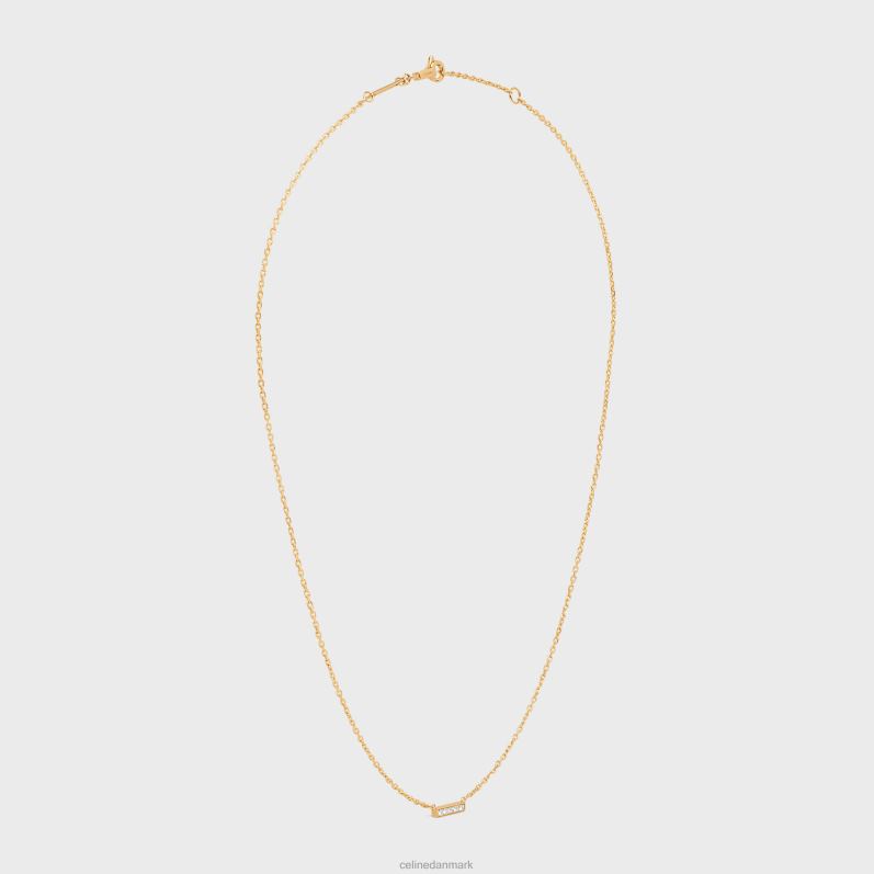 CELINE Kvinder linje halskæde i diamanter F44FV1394 tilbehør gult guld & hvid