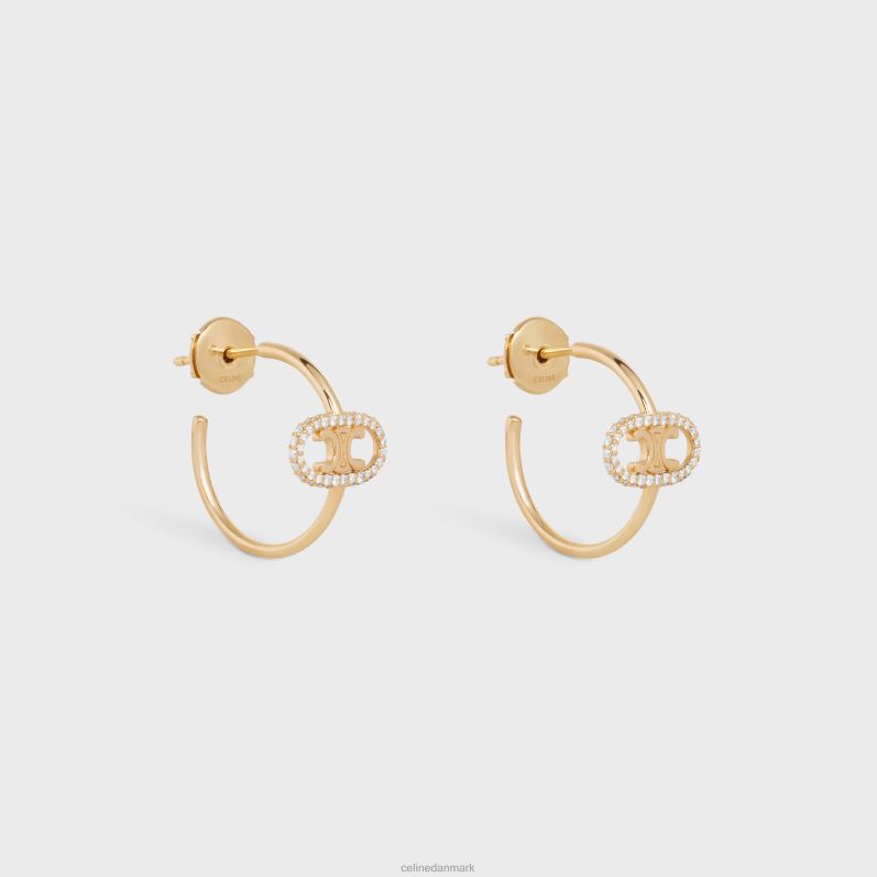 CELINE Kvinder maillon triomfbøjler i diamanter F44FV1380 tilbehør gult guld & hvid