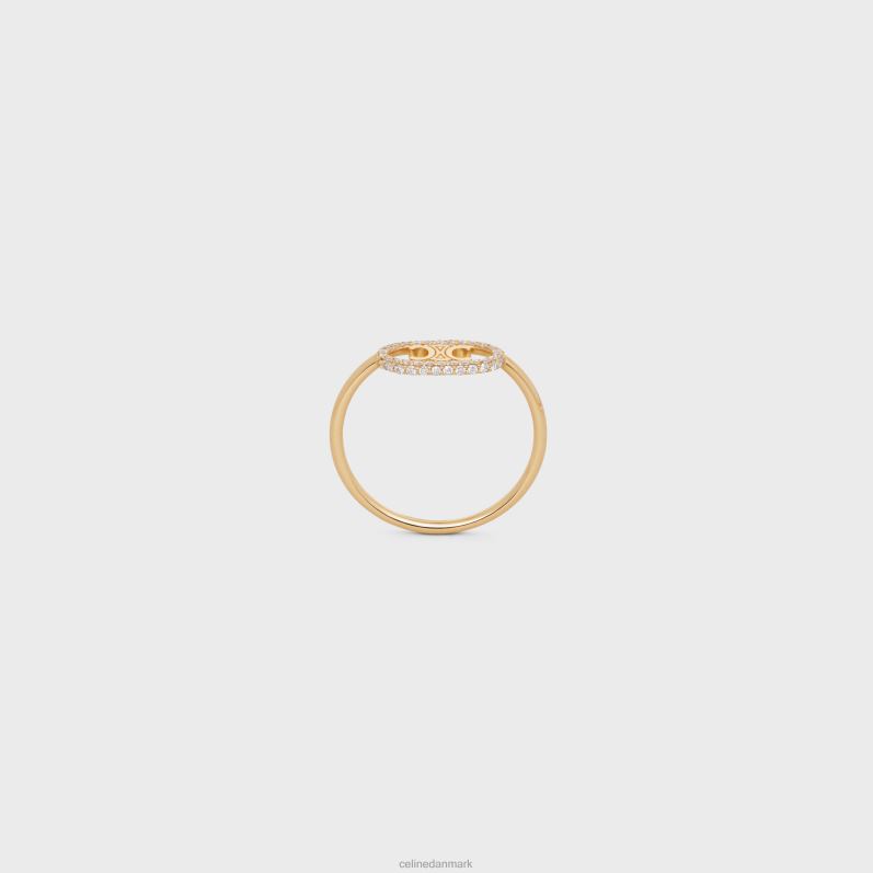 CELINE Kvinder maillon triomfring i diamanter F44FV1382 tilbehør gult guld & hvid