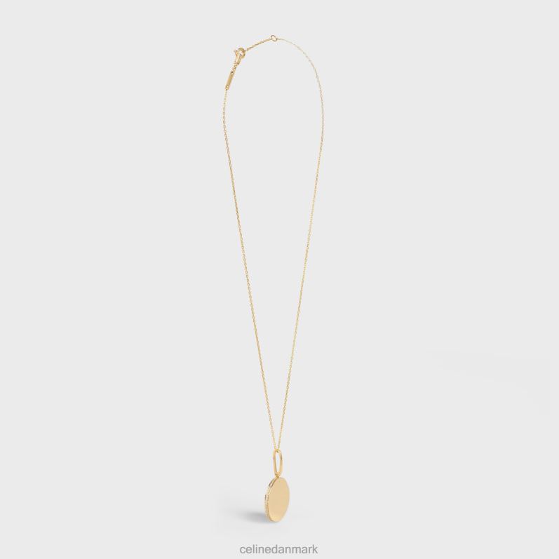 CELINE Kvinder medaille lille halskæde i diamanter F44FV1414 tilbehør gult guld & hvid