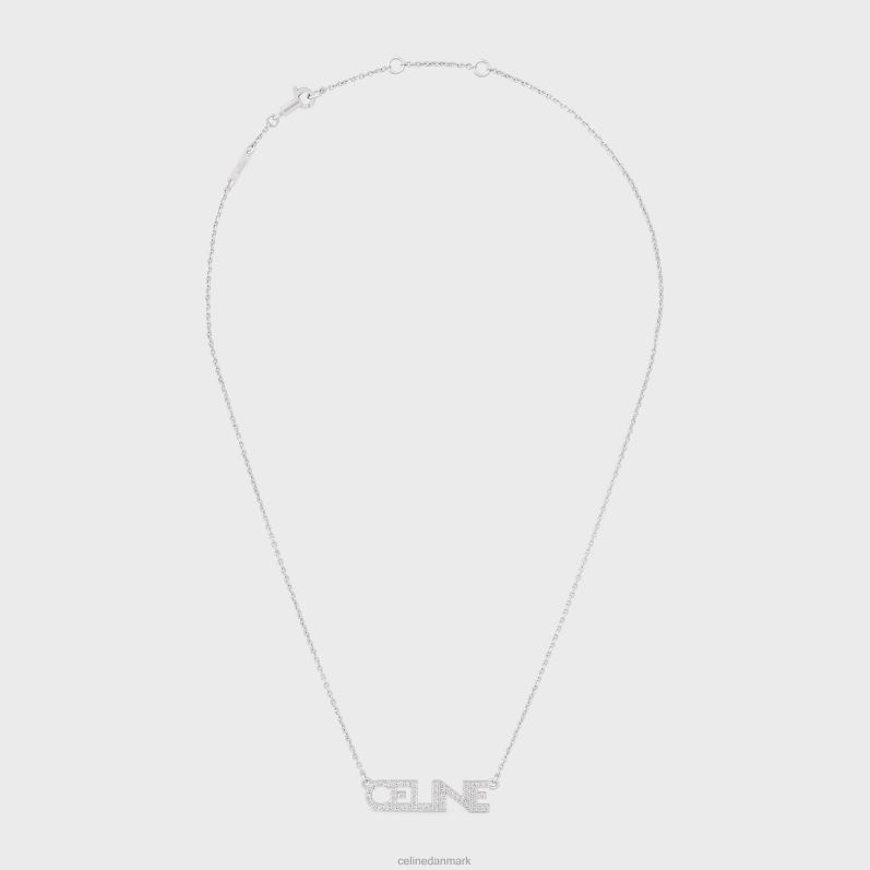 CELINE Kvinder monokrom strass halskæde i messing med rhodium finish og krystaller F44FV1251 tilbehør sølv