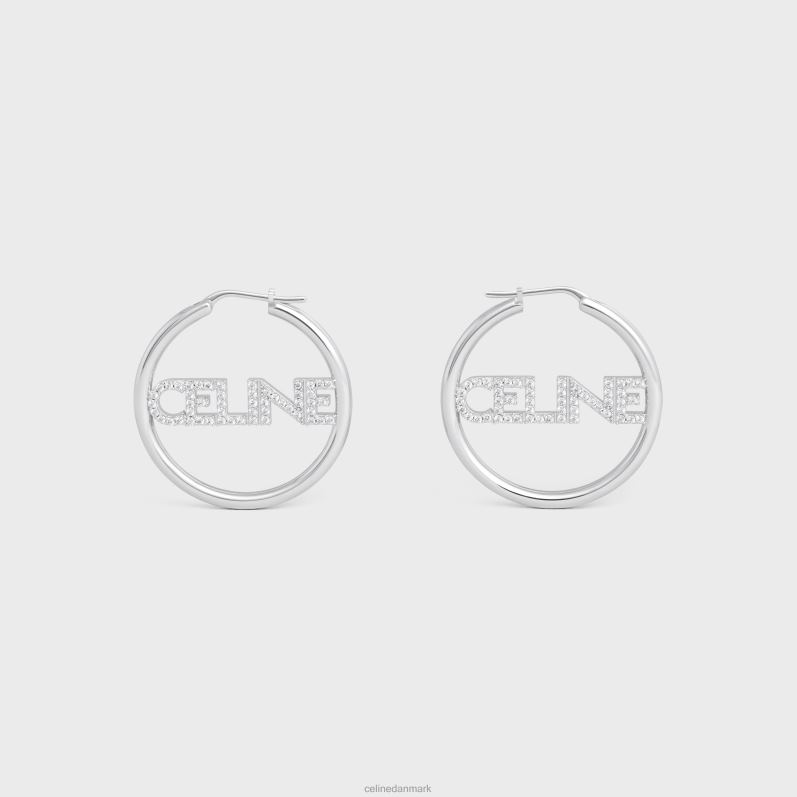 CELINE Kvinder monokrome strass bøjler i messing med rhodium finish og krystaller F44FV1253 tilbehør sølv