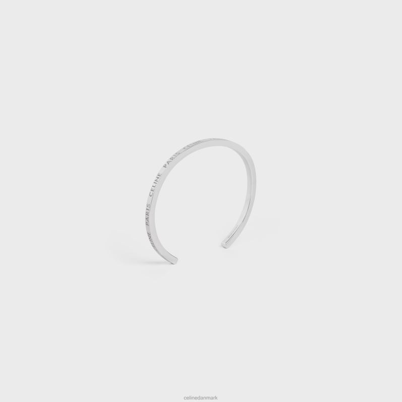 CELINE Kvinder paris tynd manchet i messing med rhodium finish F44FV1366 tilbehør sølv