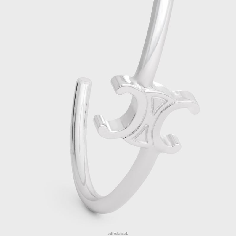 CELINE Kvinder triomphe asymmetrisk manchet i messing med rhodiumfinish F44FV1290 tilbehør sølv