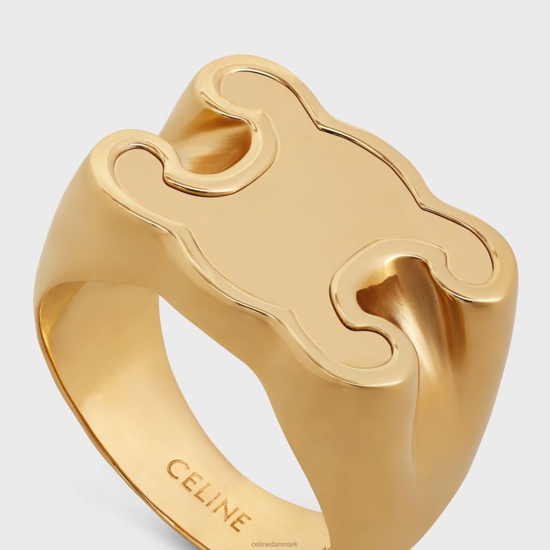 CELINE Kvinder triomphe chevaliere ring i messing med finish F44FV1309 tilbehør guld