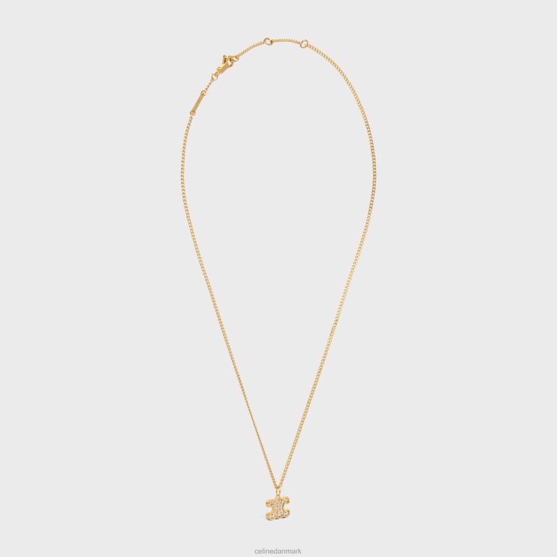 CELINE Kvinder triomphe rhinsten halskæde i messing med finish & krystaller F44FV1299 tilbehør guld