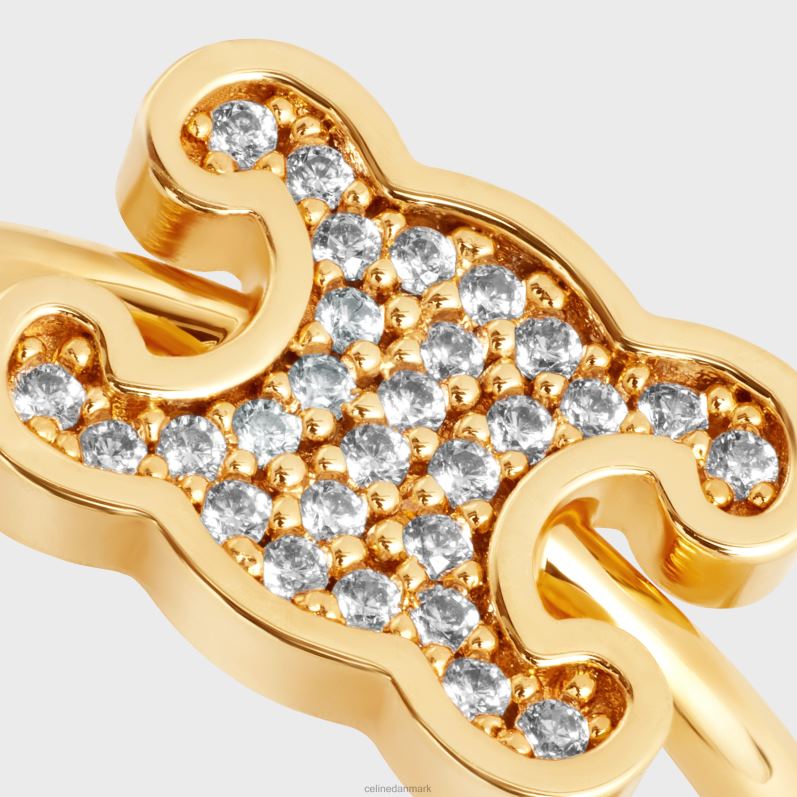 CELINE Kvinder triomphe rhinsten lille ring i messing med finish & krystaller F44FV1304 tilbehør guld