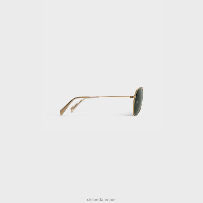 CELINE Kvinder metal stel 02 solbriller i metal med mineralglas linser F44FV1124 tilbehør guld/grøn