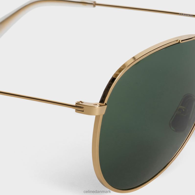 CELINE Kvinder metal stel 02 solbriller i metal med mineralglas linser F44FV1124 tilbehør guld/grøn