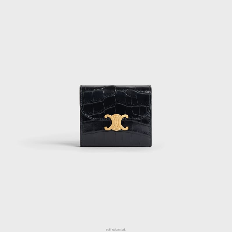 CELINE Kvinder lille pung triomf i niloticus krokodille F44FV464 tilbehør sort