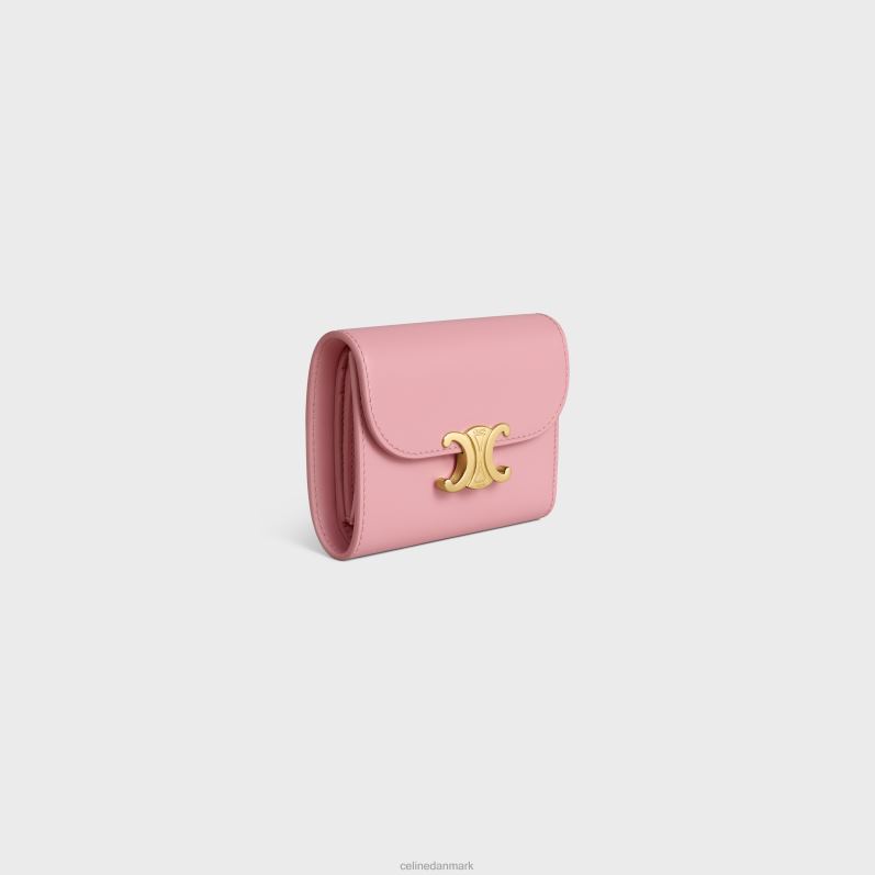 CELINE Kvinder lille pung triomf i skinnende kalveskind F44FV412 tilbehør Rose