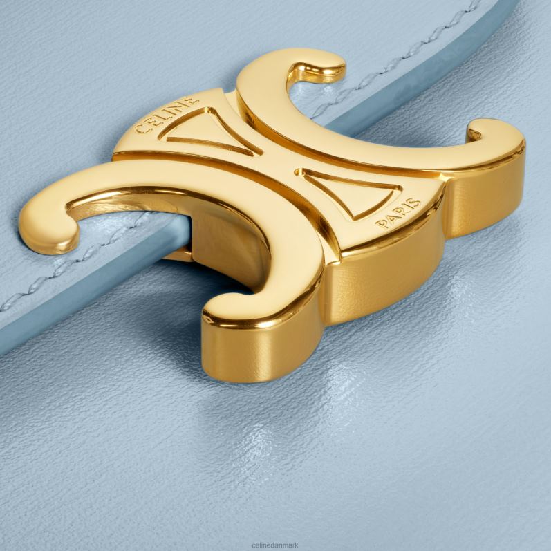 CELINE Kvinder lille pung triomf i skinnende kalveskind F44FV413 tilbehør svag blå