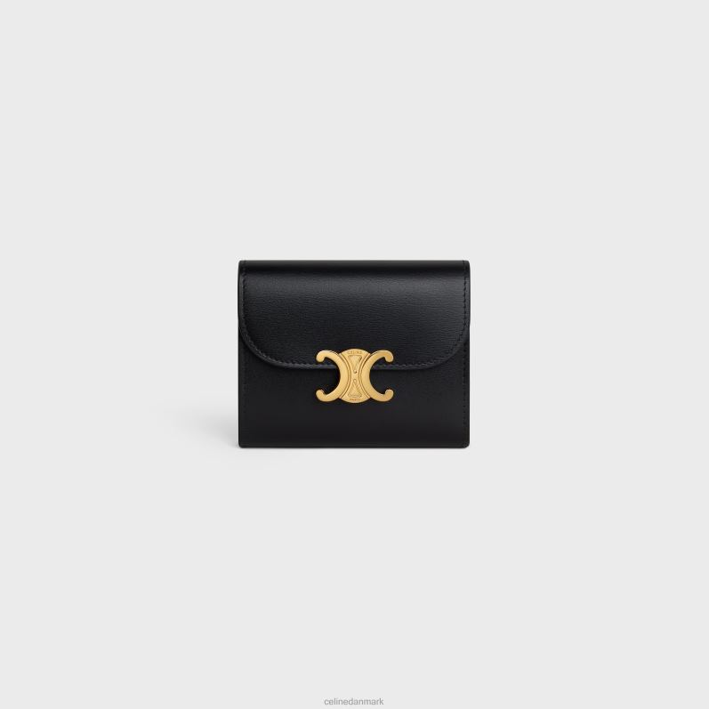 CELINE Kvinder lille pung triomf i skinnende kalveskind F44FV451 tilbehør sort