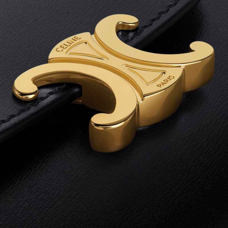 CELINE Kvinder lille pung triomf i skinnende kalveskind F44FV451 tilbehør sort