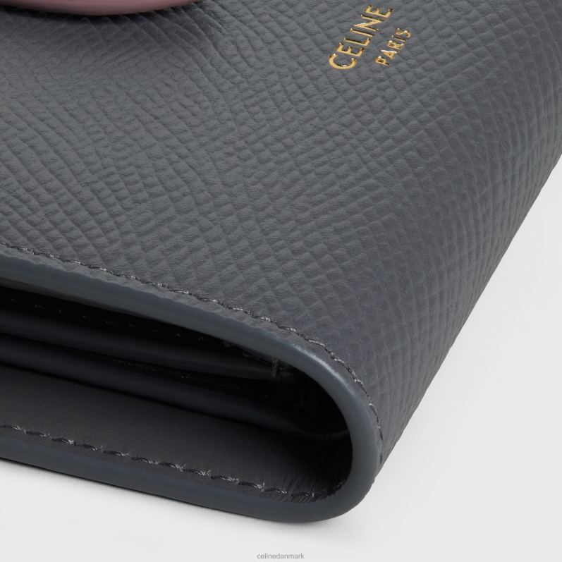 CELINE Kvinder lille rem pung i tofarvet kalveskind F44FV478 tilbehør grå/vintage pink